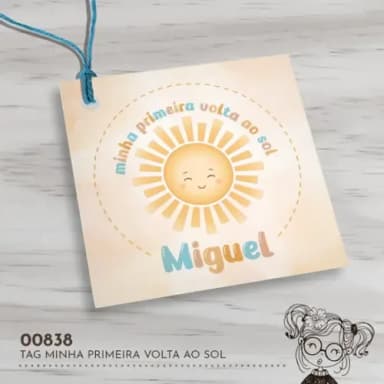 Tag Quadrada Minha Primeira Volta ao Sol - 00838