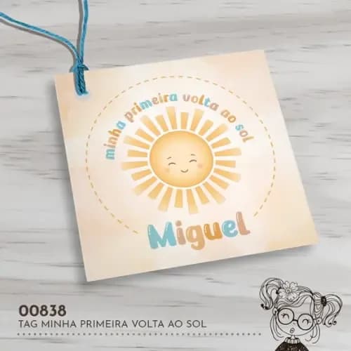 Tag Quadrada Minha Primeira Volta ao Sol - 00838