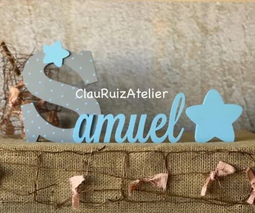 Letras De Mdf -nomes 18cm + Estrela