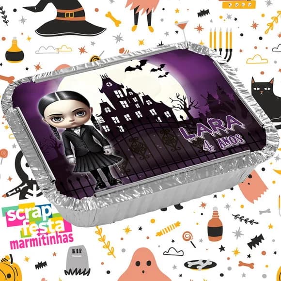 Marmitinha Personalizada Festa Wednesday Wandinha