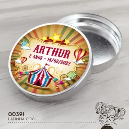Latinha Adesivada Circo - 00391