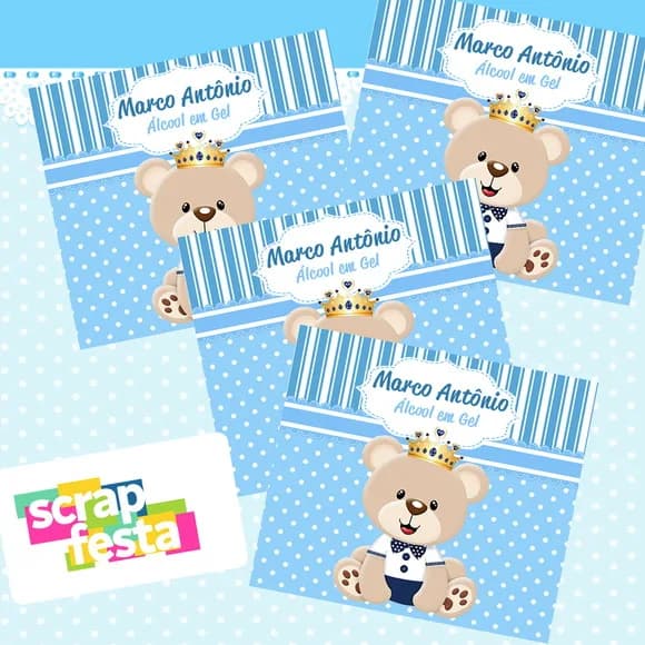 Adesivo Personalizado Retangular 3,5x4 Chá de Menino