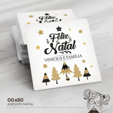 Adesivo Quadrado Natal - 00480