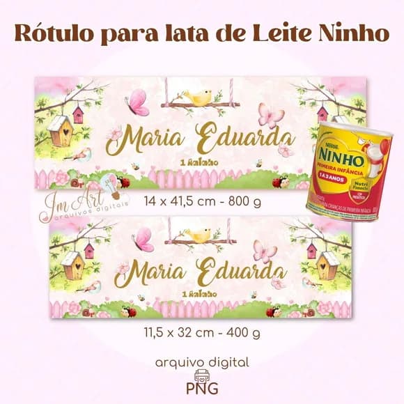 Rótulo para Lata Jardim Encantado 3 ( Arquivo Digital)