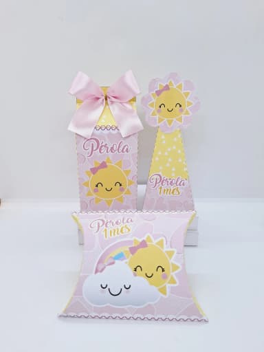PEGUE E MONTE - Kit Festa SOL - Decoração de Festa - Caixinhas Personalizadas