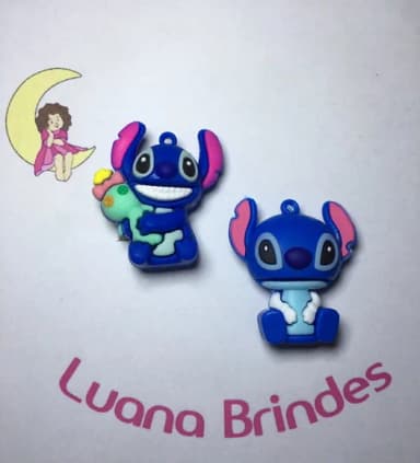 Pingente Stitch 2 Modelos Emborrachado 3d/ 4,5cm Pct C/2un