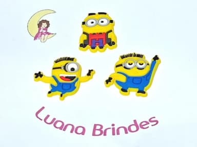 Aplique Minions 3cm Emborrachado Pacote com 6 Unidades