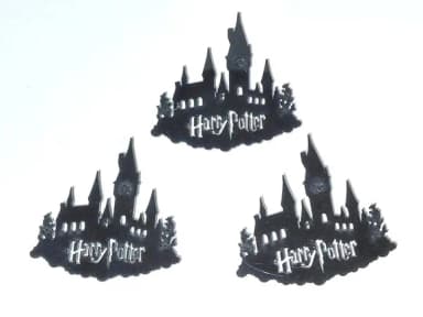 Aplique Castelo Harry Potter Acrilico Preto Pacote C/5 Peças