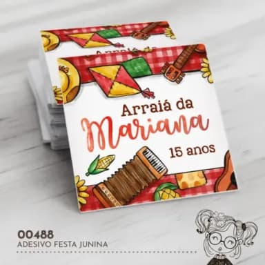 Adesivo Quadrado Festa Junina - 00488