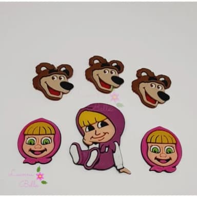 Aplique Emborrachado Menina e o Urso- pcts c/6unds