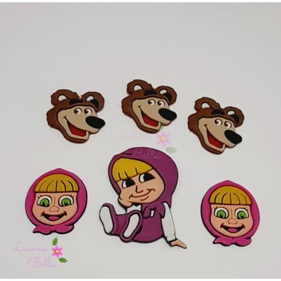 Aplique Emborrachado Menina e o Urso- pcts c/6unds