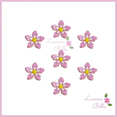 Aplique Emborrachado Modelo Florzinha Rosa - pcts c/7unds