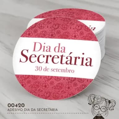 Adesivo Redondo Dia da Secretária - 00420