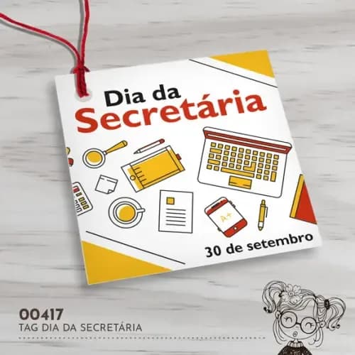Tag Quadrada Dia da Secretária - 00417