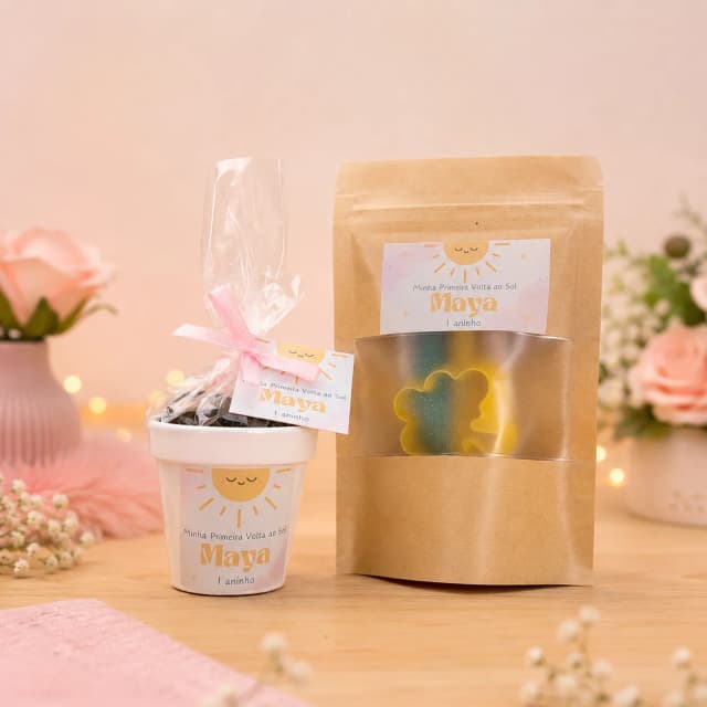 5 Uni. Kit Jardinagem + 5 Uni. Kit Massinha Zip Lock - Primeira volta ao Sol - Informar o tema no chat da compra.