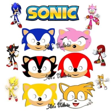Máscara Turma do Sonic