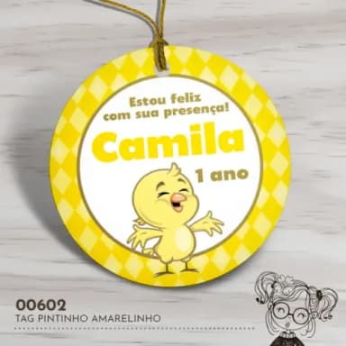 Tag Redonda Pintinho Amarelinho - 00602