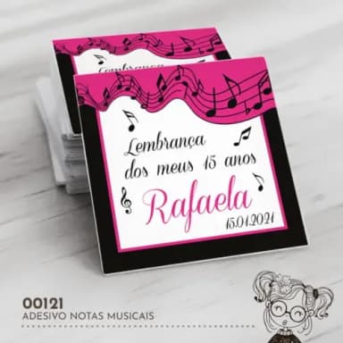 Adesivo Quadrado Notas Musicais - 00121