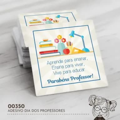 Adesivo Quadrado Dia dos Professores - 00350