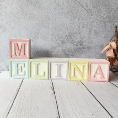 Tons Pastel Cubos Personalizados 6x6cm Decoração Bebê