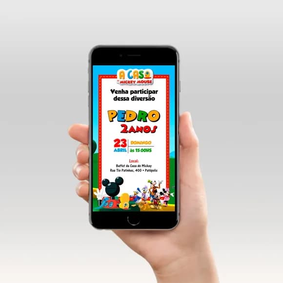 Convite Digital Whatsapp - Casa do Mickey