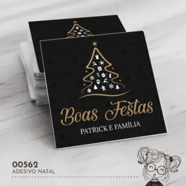 Adesivo Quadrado Natal - 00562