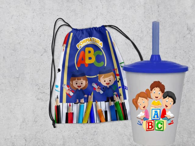 Kit Mochila e Copo Twister Formatura ABC