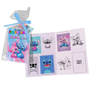 Mini Álbum de Figurinhas Festa Stitch e Angel Personalizado