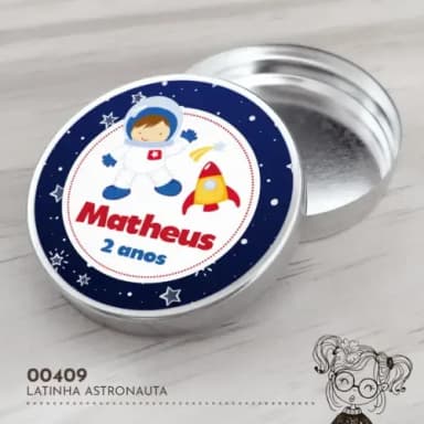 Latinha Adesivada Astronauta - 00409