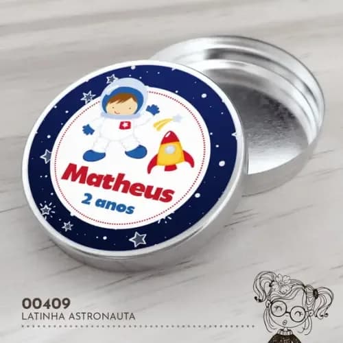 Latinha Adesivada Astronauta - 00409