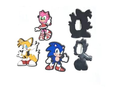 Turma do Sonic C/adaptador Tênis Pacote com 6 Unidades
