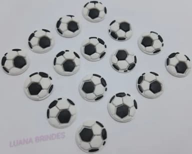 Aplique Mini Bola de Futebo de Borracha Pct 20 Unidades