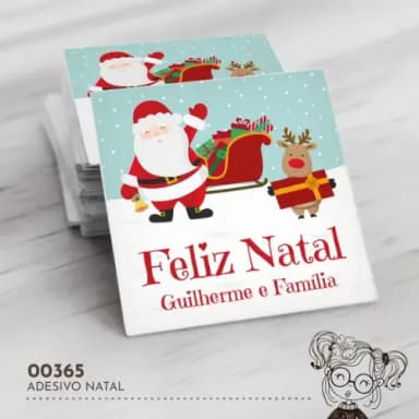 Adesivo Quadrado Natal - 00365