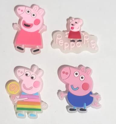Aplique Porquinha Rosa Fluorescente Emborrachado 6 Unidades
