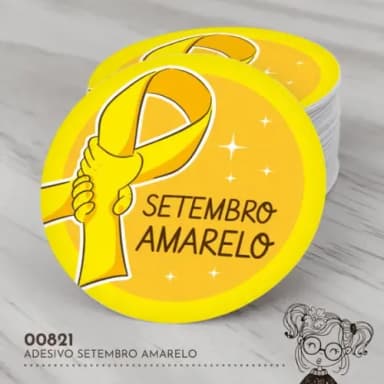 Adesivo Redondo Setembro Amarelo - 00821