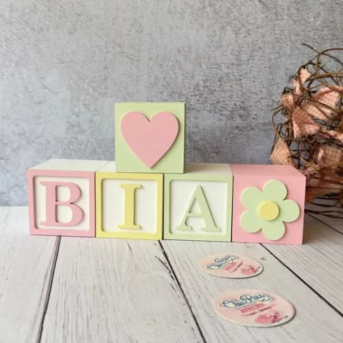 Tons Pastel Cubos 6x6cm Ts- Decoração Bebê