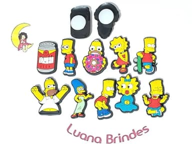 Pins de Crocs Simpsons Emborrachado Pacote com 10 Unidades