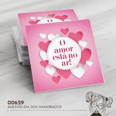 Adesivo Quadrado Dia dos Namorados - 00629