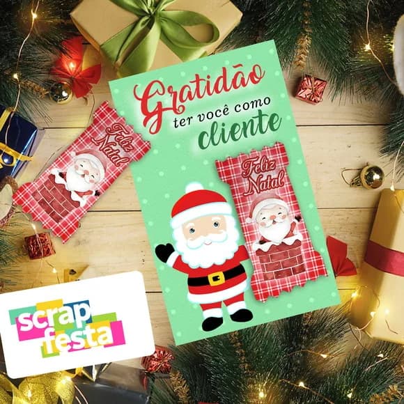 Card com Bala Personalizada Festa Natal
