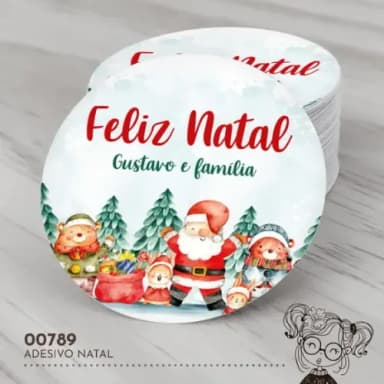 Adesivo Redondo Natal - 00789