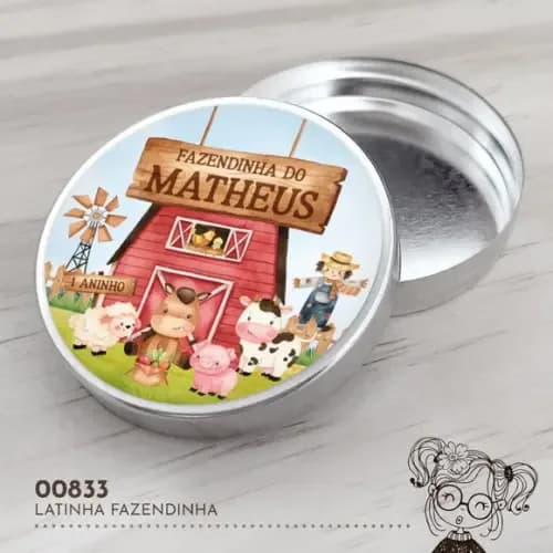 Latinha Adesivada Fazendinha - 00833