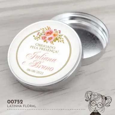 Latinha Adesivada Floral - 00752