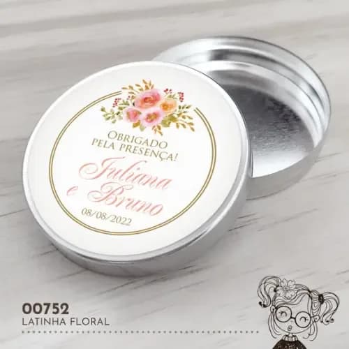 Latinha Adesivada Floral - 00752