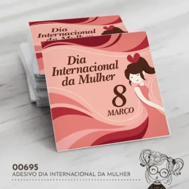 Adesivo Quadrado Dia Internacional Mulher - 00695