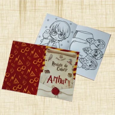 Revista de Colorir com Giz de Cera Festa Harry Potter