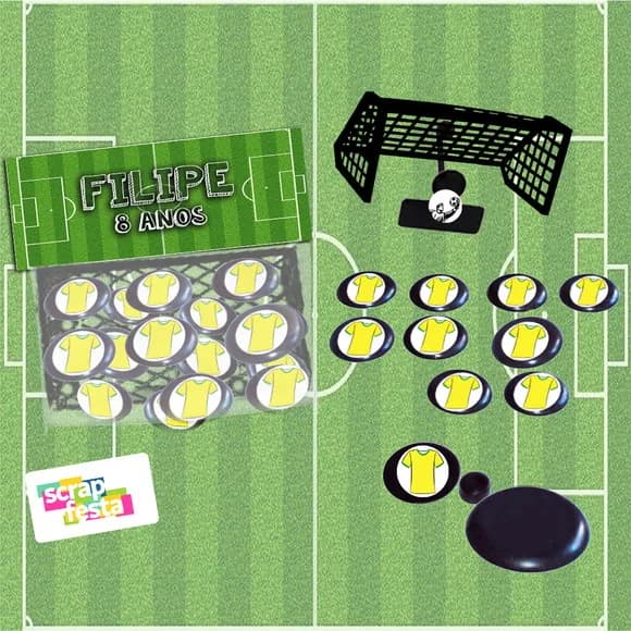 Kit Jogo Futebol de Botão Personalizado Brasil Copa