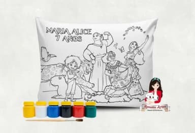Almofada com Tinta para Colorir Encanto