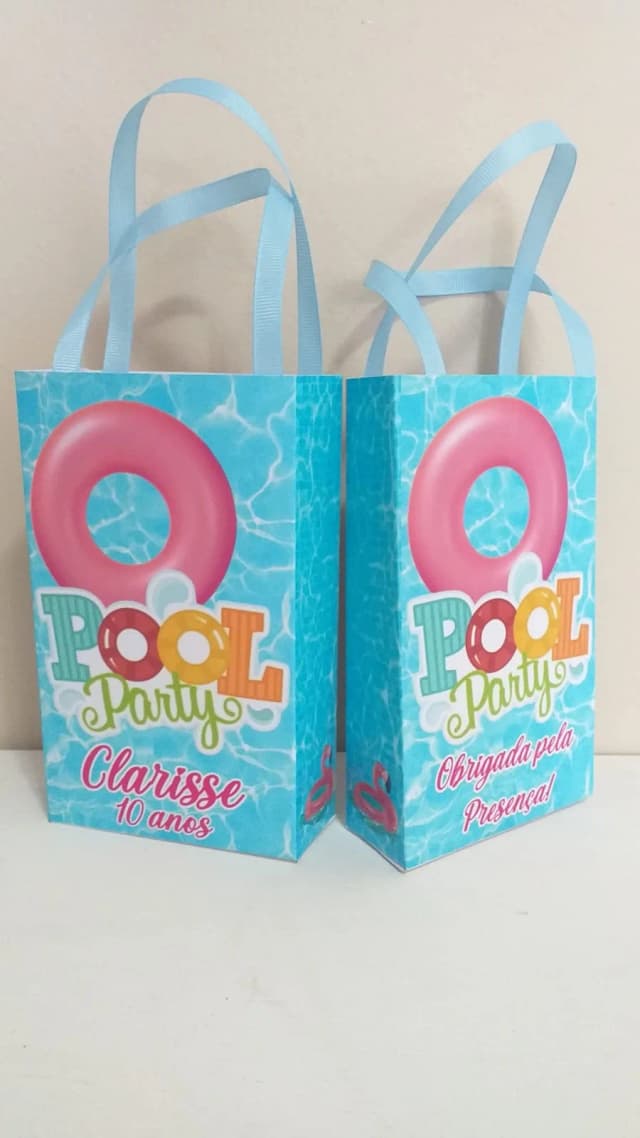 Sacolinhas Personalizadas Pool Party para Lembrancinhas