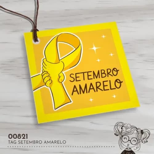 Tag Quadrada Setembro Amarelo - 00821