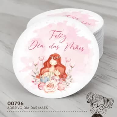 Adesivo Redondo Dia das Mães - 00726